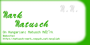 mark matusch business card